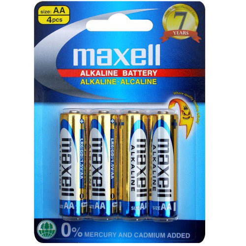 Maxell Premium Alkaline Battery AA 4 Pack image 0