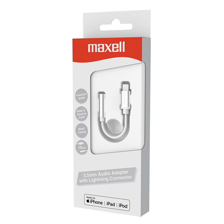 Lightning to female 3.5mm Audio adapter cable (white) image 1