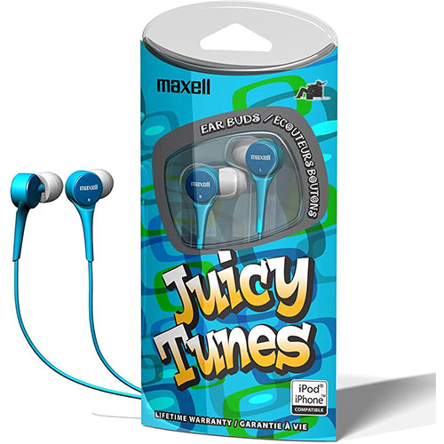 Maxell In-Ear Wired Earbuds Headphones Juicy Tunes - Blue image 0