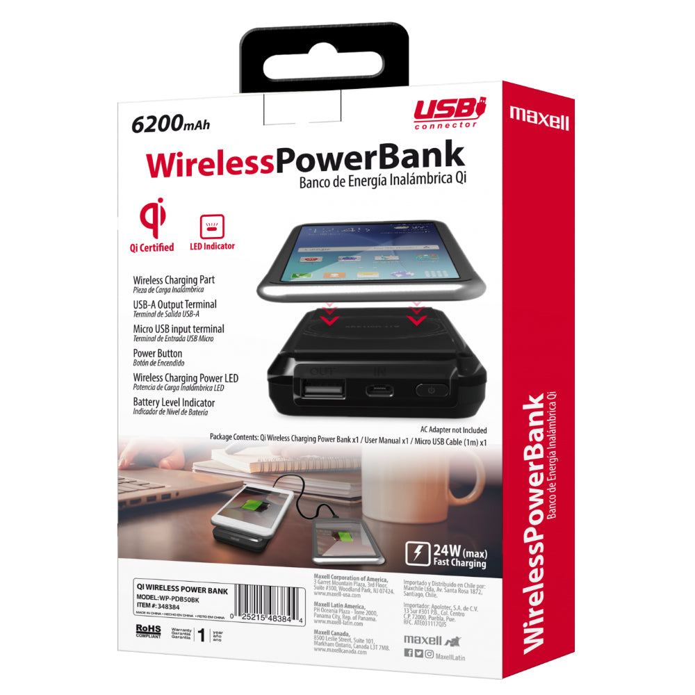 Durable Certified PSE Japan Genuine 6200mah Wireless Charging Powerbank Black image 7