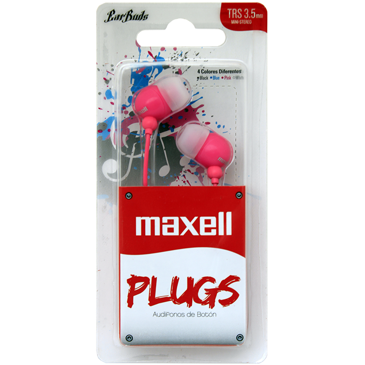 Plugs Earphones with Mic - Pink image 2