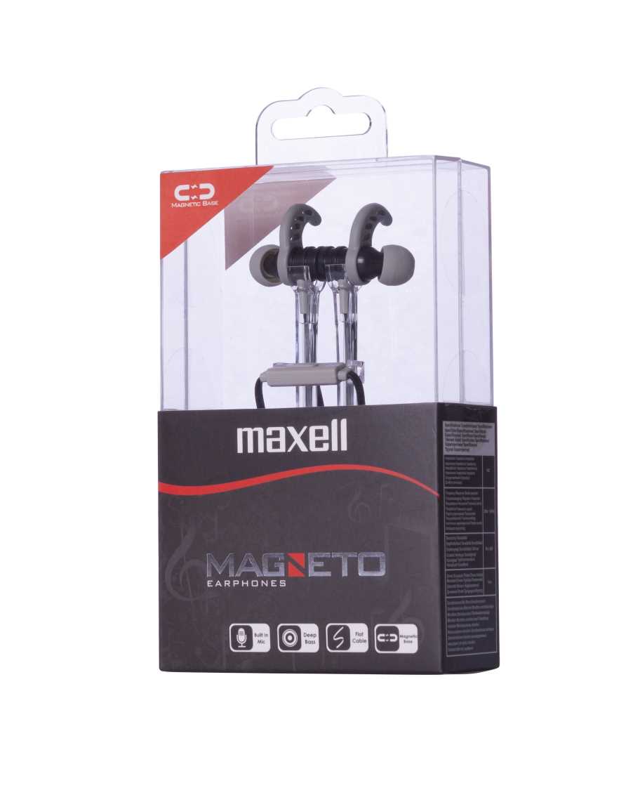 Maxell Running Sports In-Ear Wired Headphones with Mic - Magneto image 2