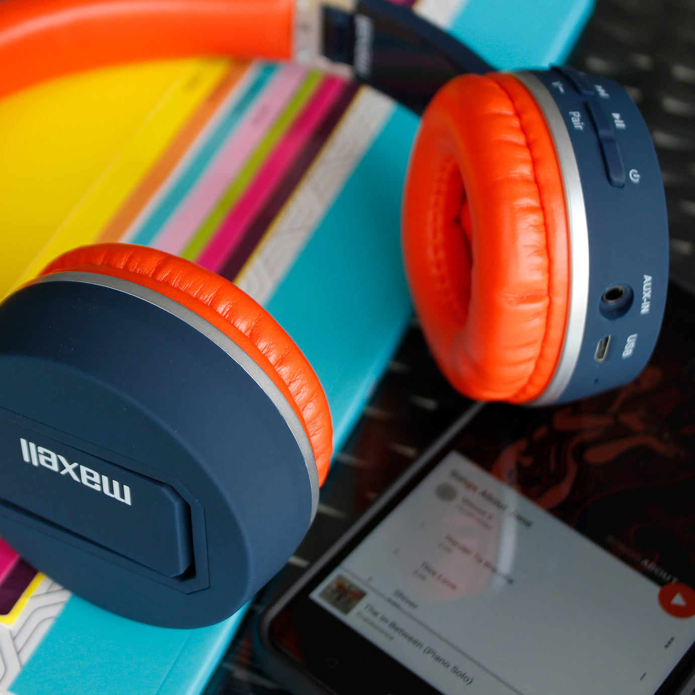 Wireless Headphones BT800 Blue/Orange image 1