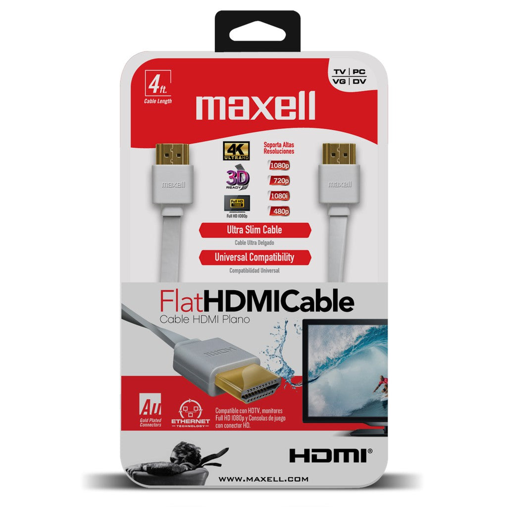 Flat HDMI Cable with Ethernet 4FT image 0