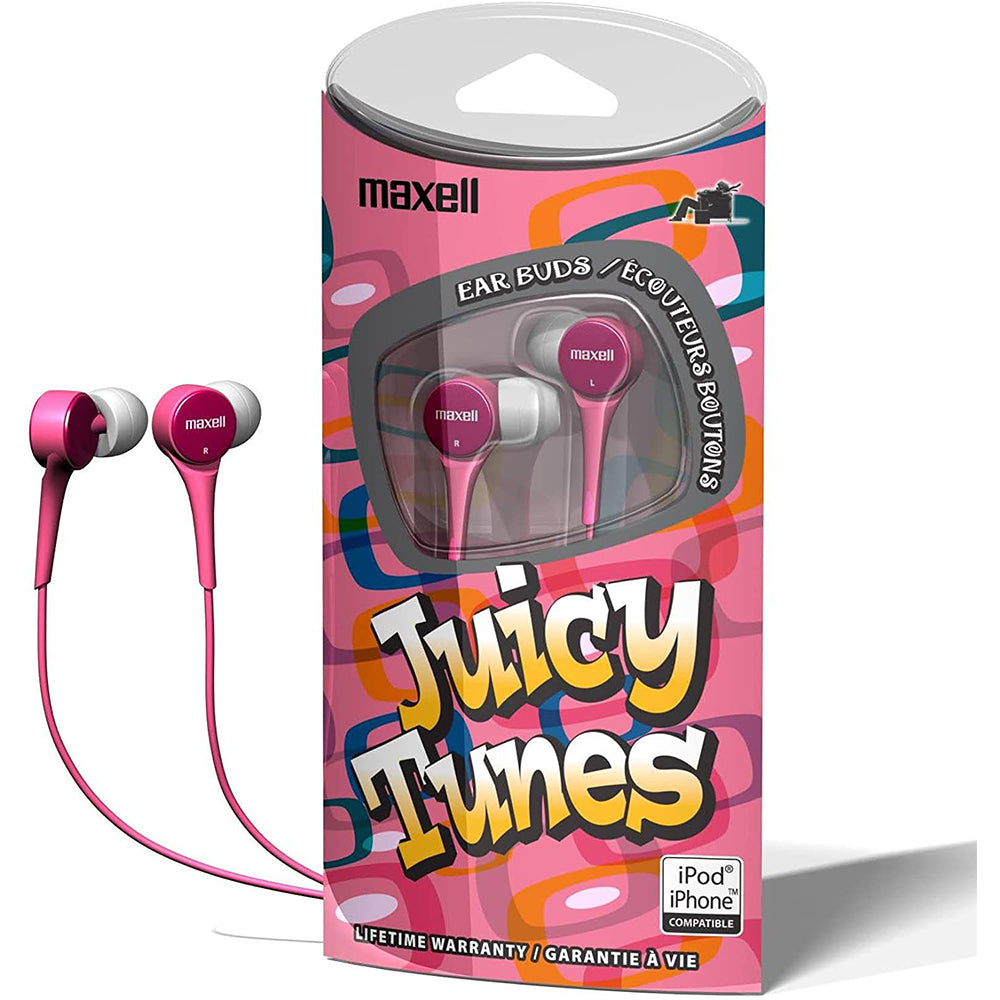 Maxell In-Ear Wired Earbuds Headphones Juicy Tunes - Pink image 2