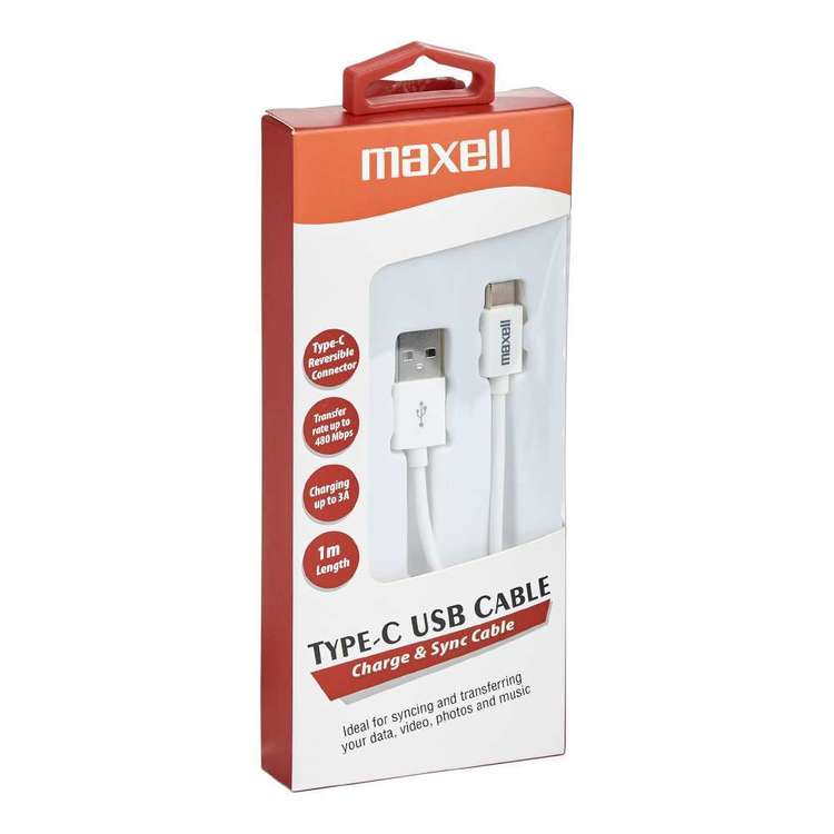 Type C to USB Cable Maxell (White) image 0