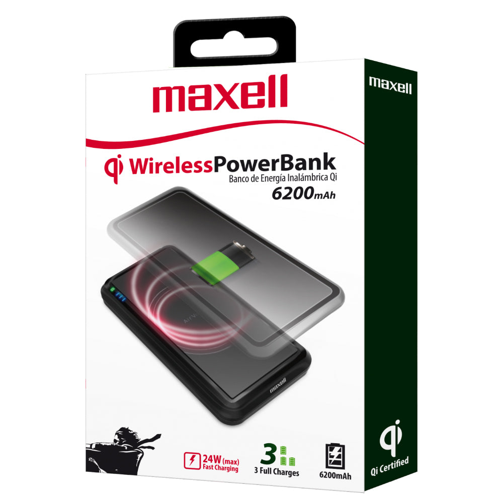 Durable Certified PSE Japan Genuine 6200mah Wireless Charging Powerbank Black image 0