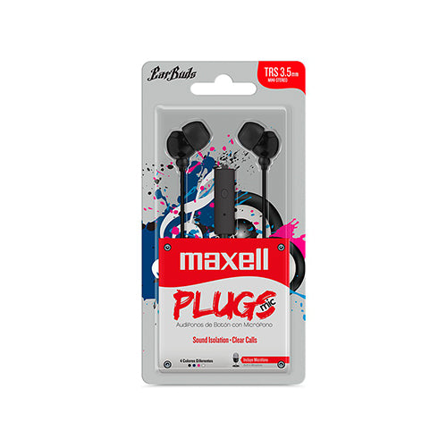 Plugs Earphones with Mic - Black image 1