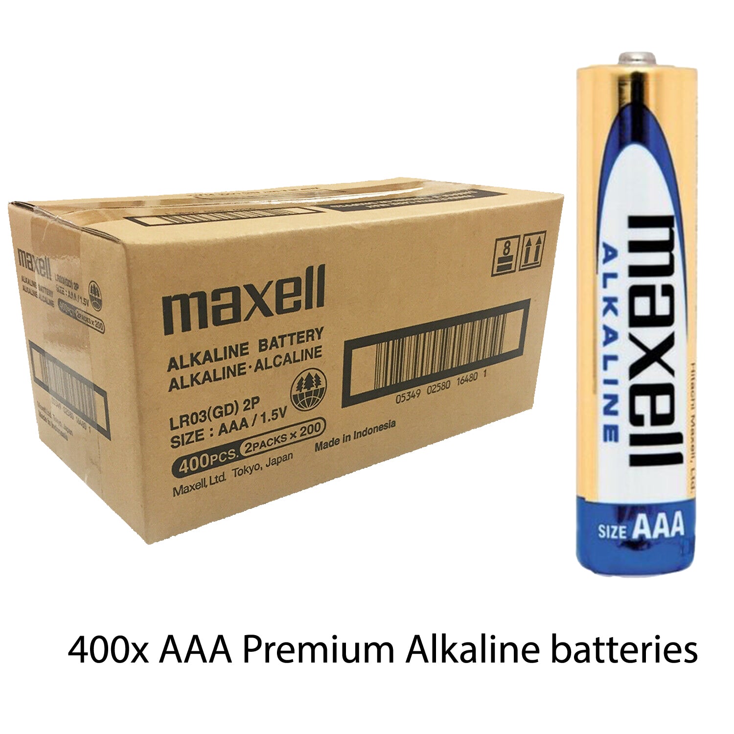400x AAA Premium Alkaline Batteries Family Pack Bulk image 0