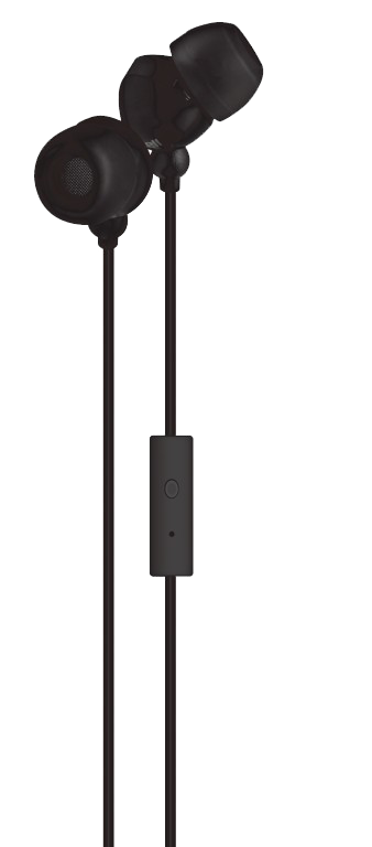 Plugs Earphones with Mic - Black image 2