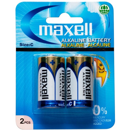 Maxell Premium Alkaline C Battery 2 Pack image 0