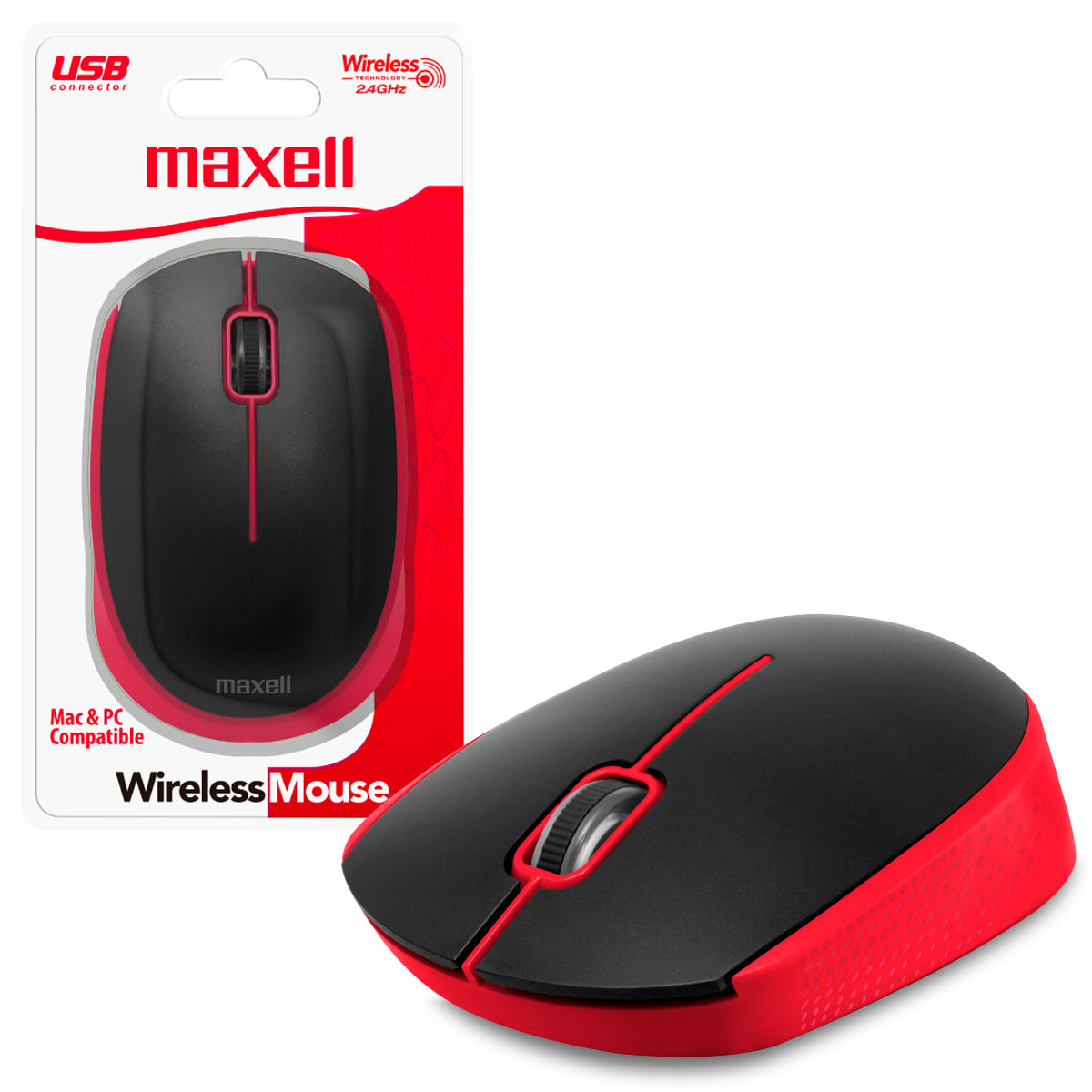 Maxell Wireless Mouse MOWL-100 Red image 1