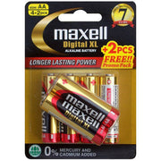 Maxell Alkaline Digital XL AA Batteries 4PK+2 BONUS image 0