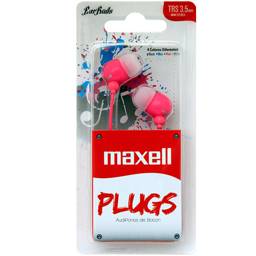 Plugs Earphones with Mic - Pink image 1